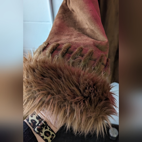 Faux fur warm vintage jacket - Size L - Picture 2 of 8